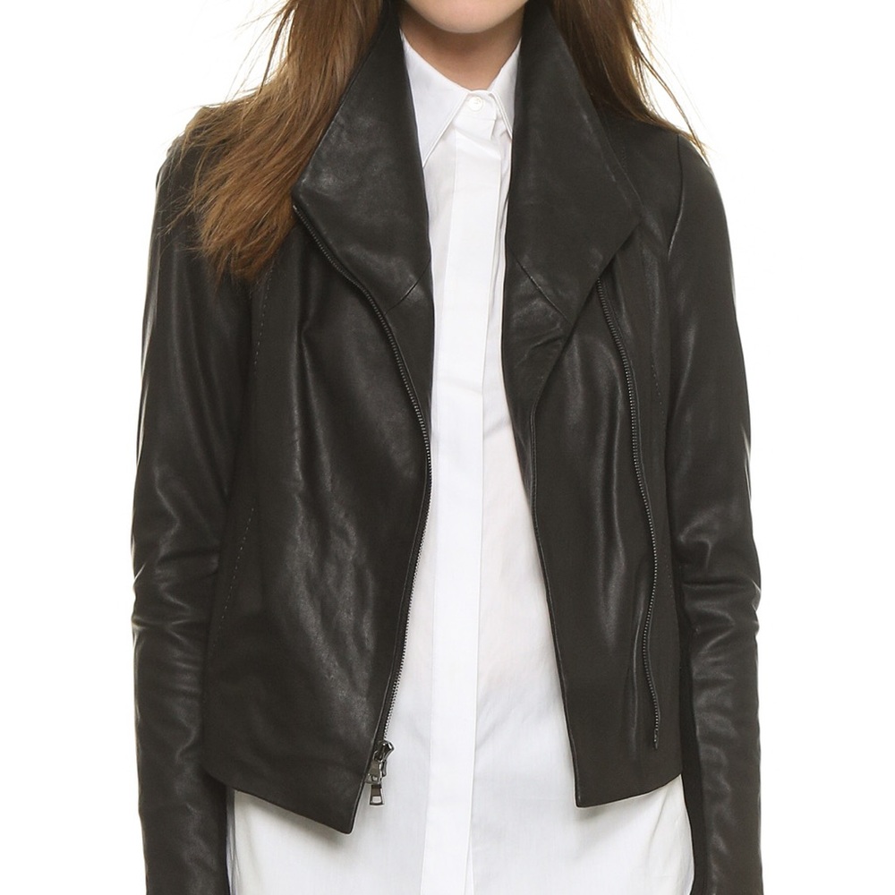 Vince Black Leather Scuba Jacket XS - LIKE NEW